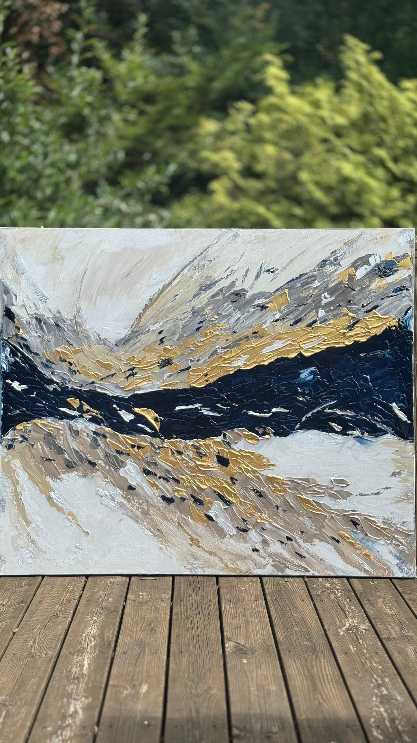Oka Original Abstract Oil Painting On Canvas 120x100x4cm ‘Horizon ‘Seascape
