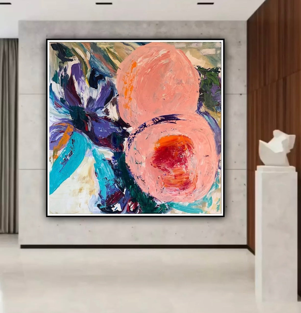 Richter Abstract Impressionist Original Oil Painting on 100x100cm ‘Peach Tree’