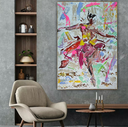 Ballet dancer Original modern Abstract Oil Painting On Canvas 85 x 60cm Oka