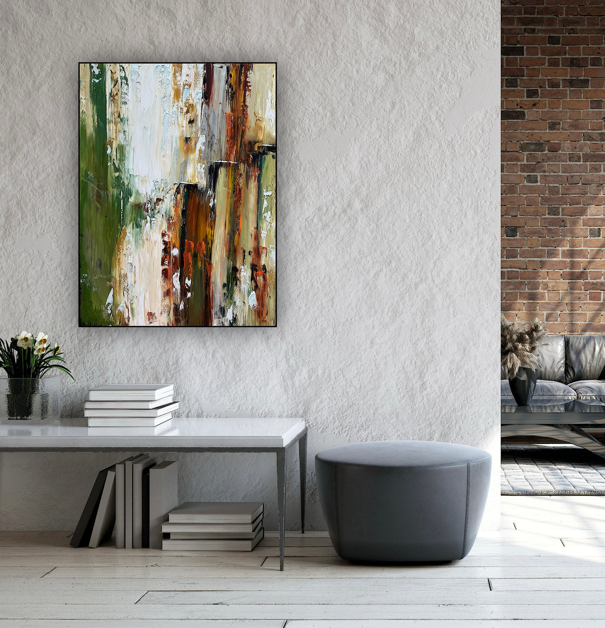 Contemporary textured Abstract Original Oil Painting On 121x92cm canvas Patina