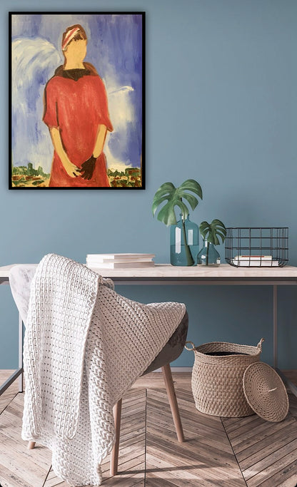 Modern original abstract Oil Painting On Canvas 30cmX 40cm Gardening Woman signed