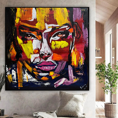 Contemporary Abstract Original Oil Painting On 80x80cm Canvas Unspoken Gaze