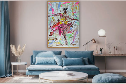 Ballet dancer Original modern Abstract Oil Painting On Canvas 85 x 60cm Oka
