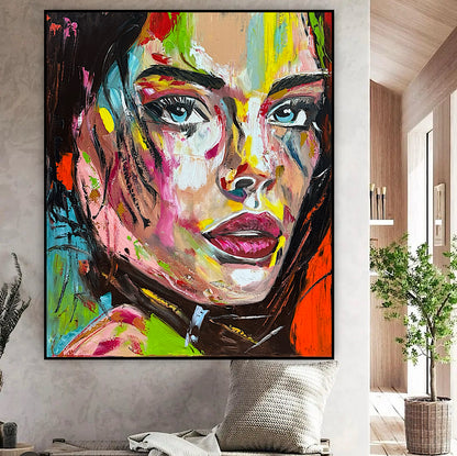 ‘Femme Eclat’ portrait Original abstract contemporary Oil Painting On Canvas size 90x76cm