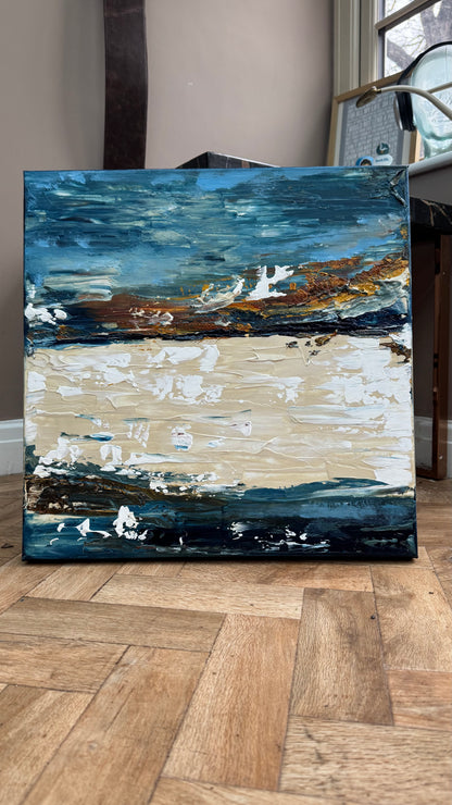 Original Abstract contemporary Oil Painting On Canvas 50x50cm Amalfi Coast Oka