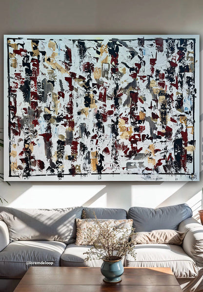 Large Abstract Original Oil Painting On 120x91cm canvas textured Veiled Wilderness