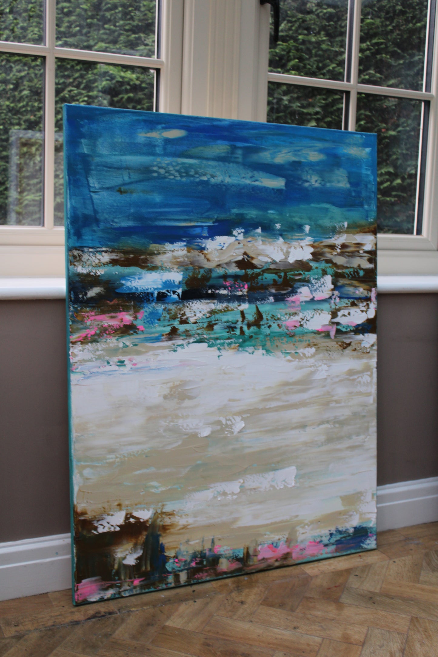 Amalfi coast Sea Sky Original abstract contemporary Oil Painting On Canvas size 100x80cm