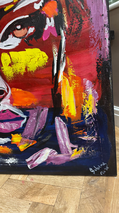 Contemporary Abstract Original Oil Painting On 80x80cm Canvas Unspoken Gaze