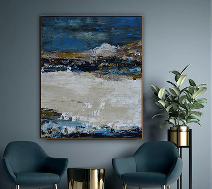 Original Abstract contemporary Oil Painting On Canvas 90x76cm Amalfi Coast Oka