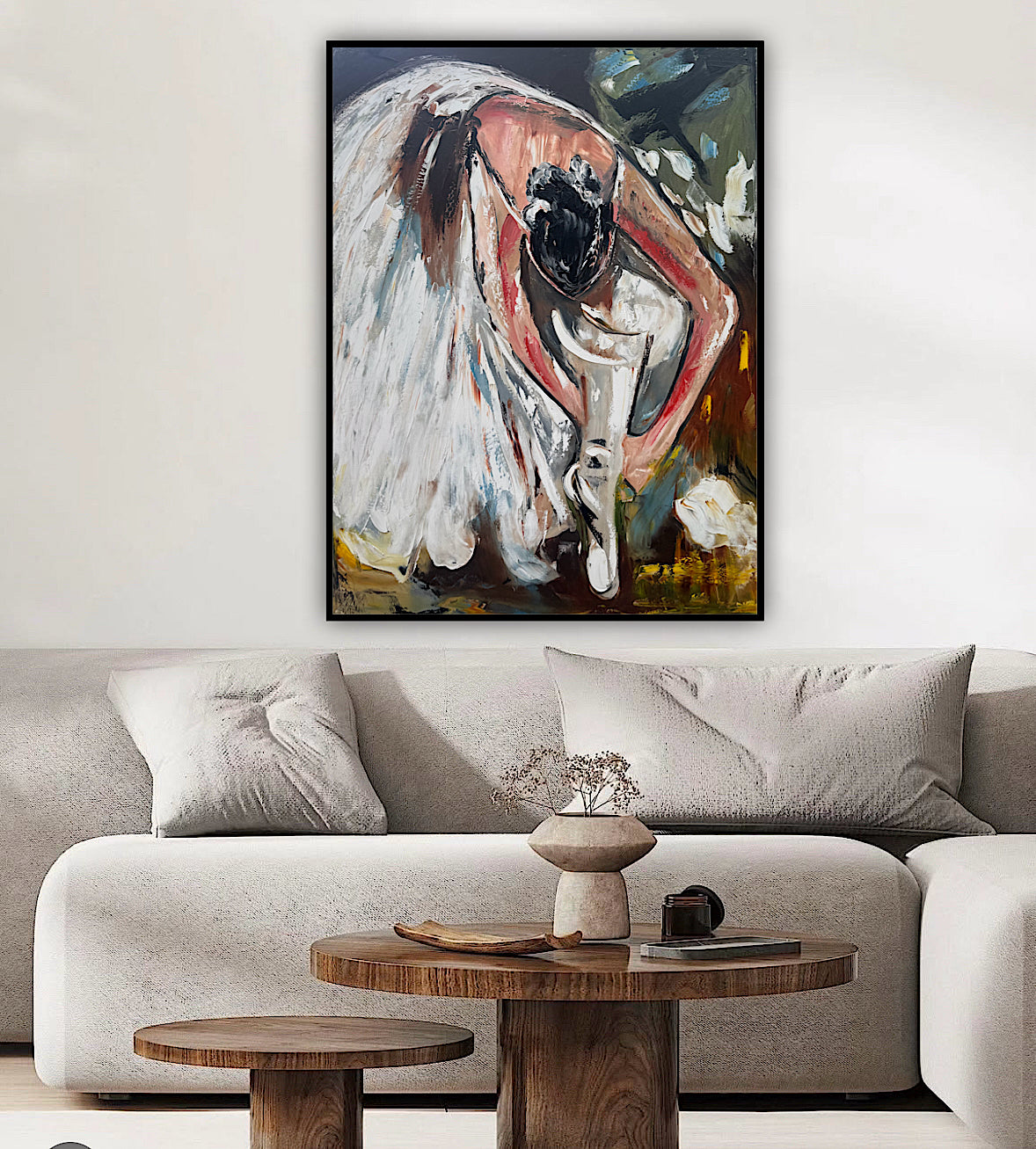 Ballet dancer Original modern Abstract Oil Painting On Canvas 100 x 77cm Oka