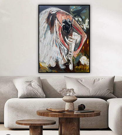Ballet dancer Original modern Abstract Oil Painting On Canvas 100 x 77cm Oka