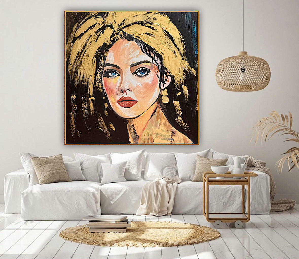 Richter Style Abstract Original Oil Painting On 100 x 100cm canvas Alchemy of Beauty  woman portrait