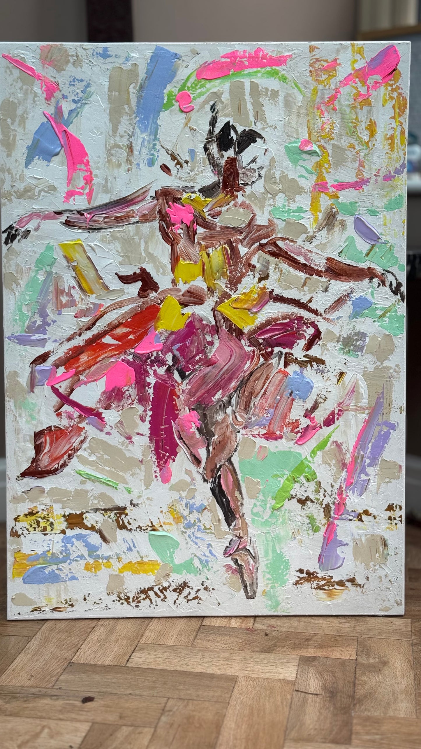 Ballet dancer Original modern Abstract Oil Painting On Canvas 85 x 60cm Oka