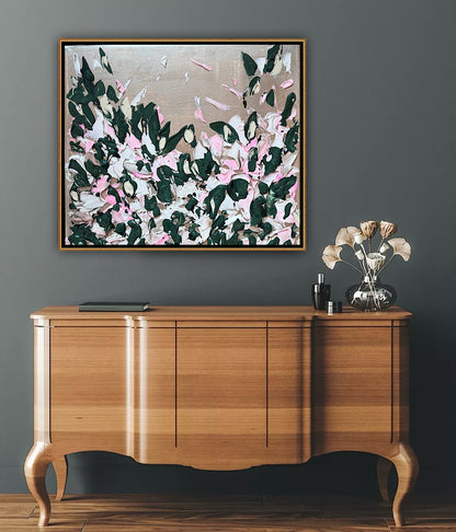 Framed Original Abstract contemporary Oil Painting On Canvas 45x40cm Eden Gardens II Oka