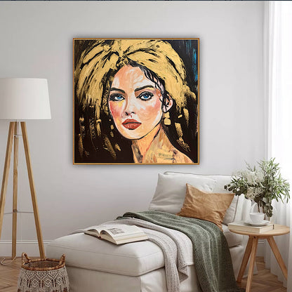 Richter Style Abstract Original Oil Painting On 100 x 100cm canvas Alchemy of Beauty  woman portrait