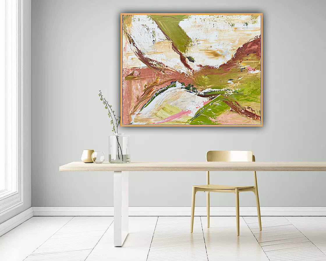 Oka StyLe Abstract original Oil Painting On Canvas 50 X 40cm Lake District textured