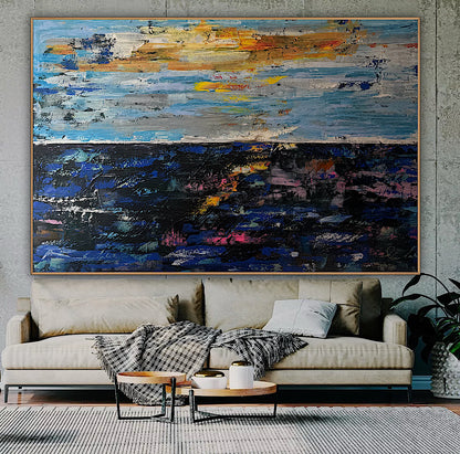 Original Abstract Oil Painting On Canvas 150cm x 100cm Depth of Silence Oka seascape