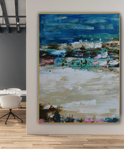 Amalfi coast Sea Sky Original abstract contemporary Oil Painting On Canvas size 100x80cm