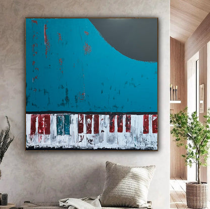 Richter Style Original abstract Oil Painting On Canvas 80x80cm Piano Keys Music