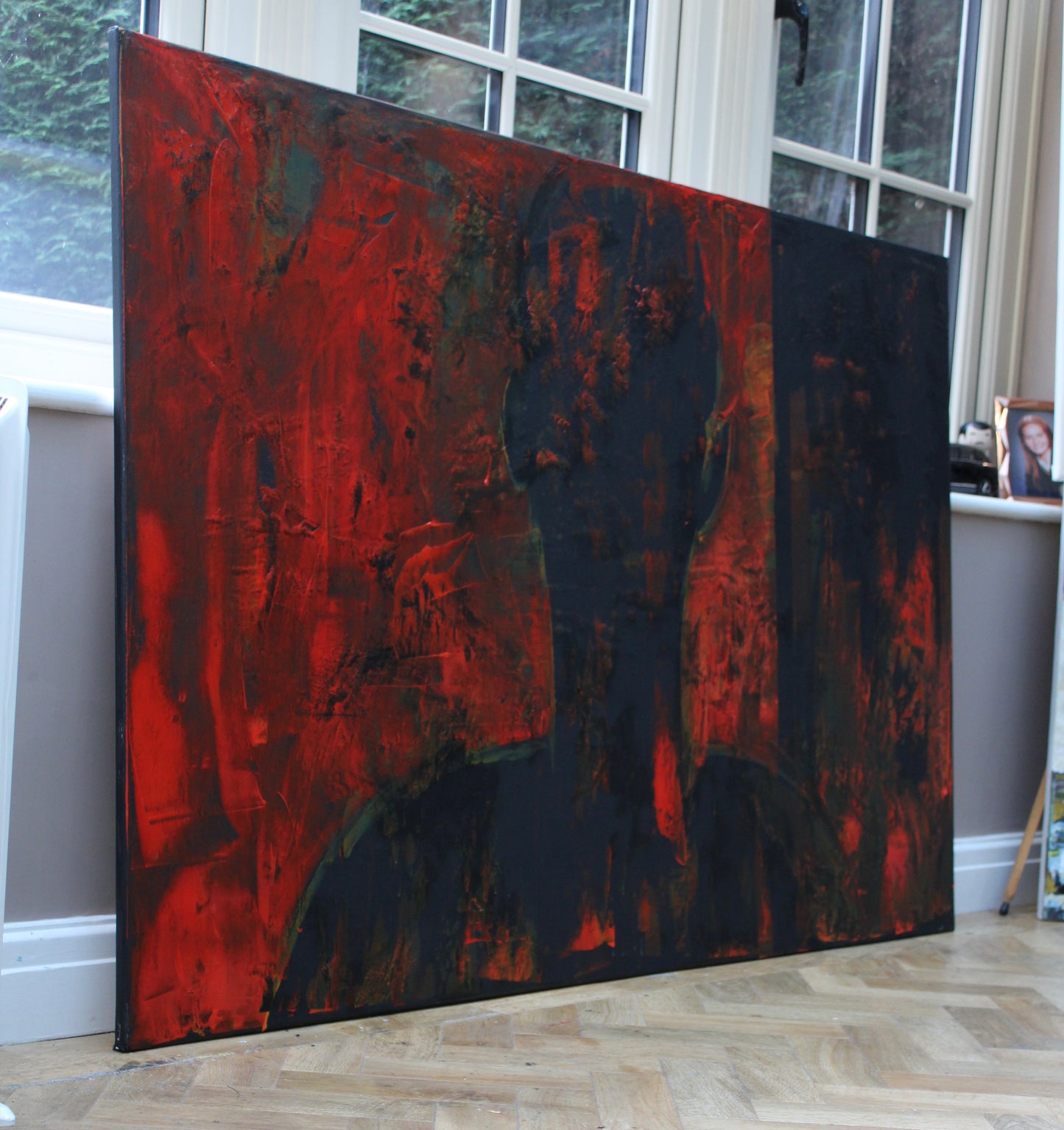 Original Abstract Oil Painting On Canvas 150cm x 100cm Man in The Shadows oka