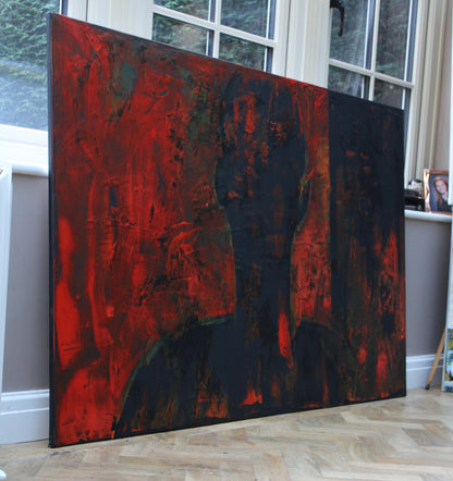 Original Abstract Oil Painting On Canvas 150cm x 100cm Man in The Shadows oka