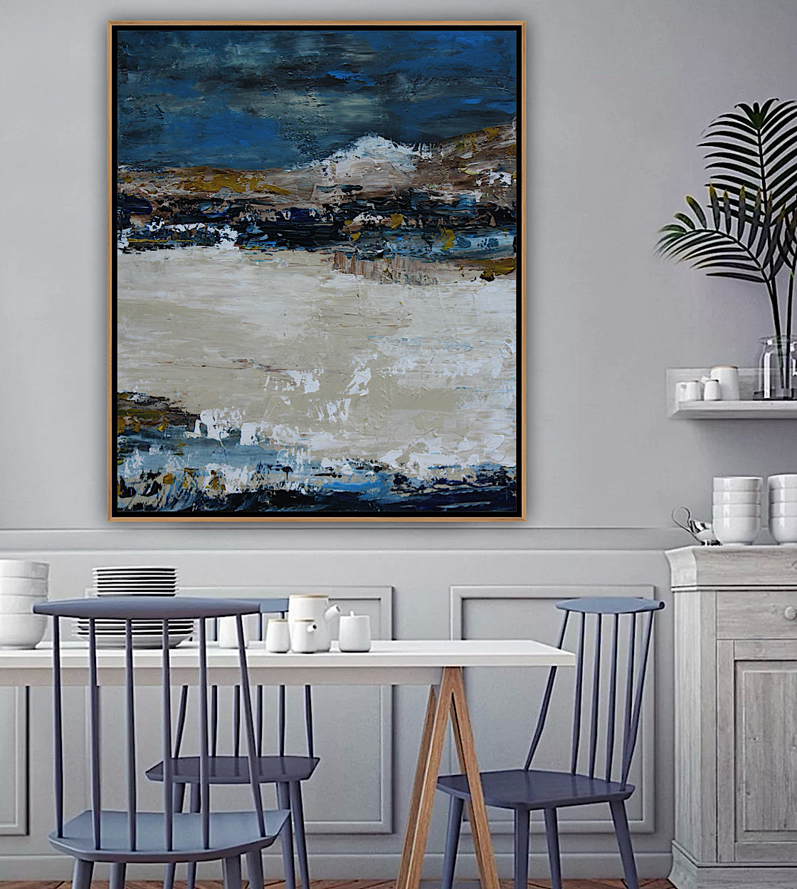 Original Abstract contemporary Oil Painting On Canvas 90x76cm Amalfi Coast Oka