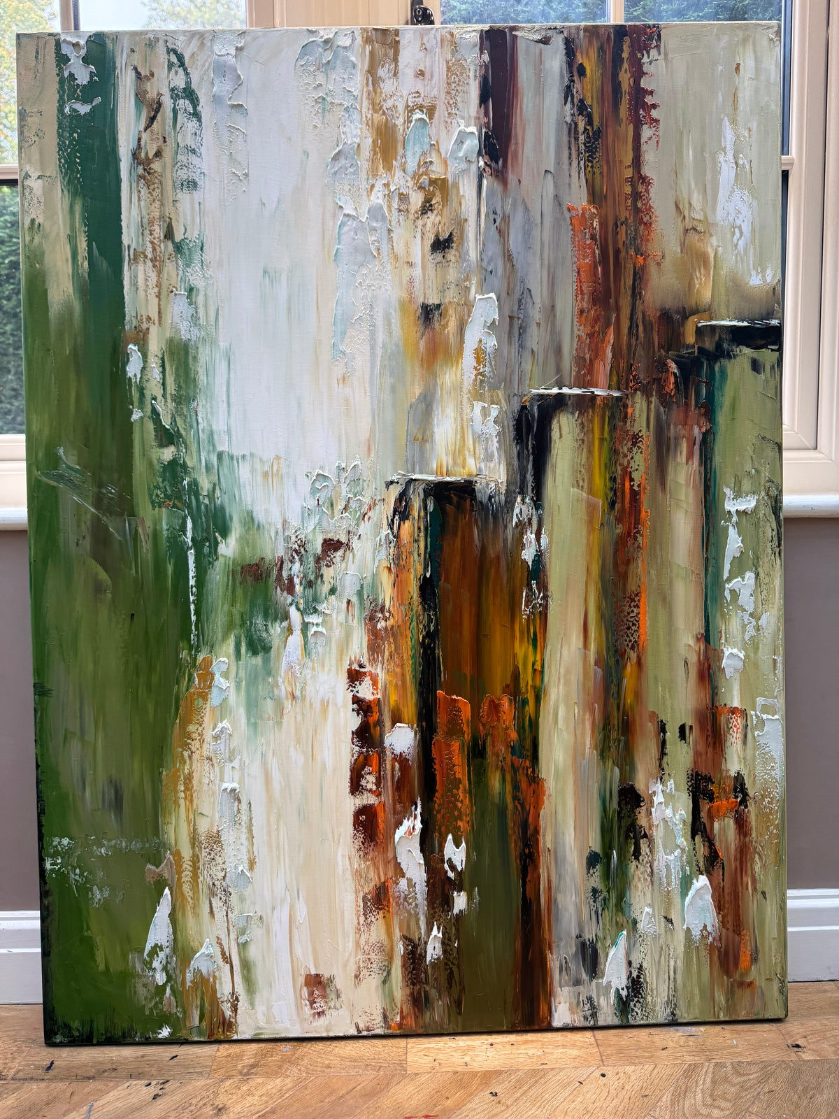 Contemporary textured Abstract Original Oil Painting On 121x92cm canvas Patina
