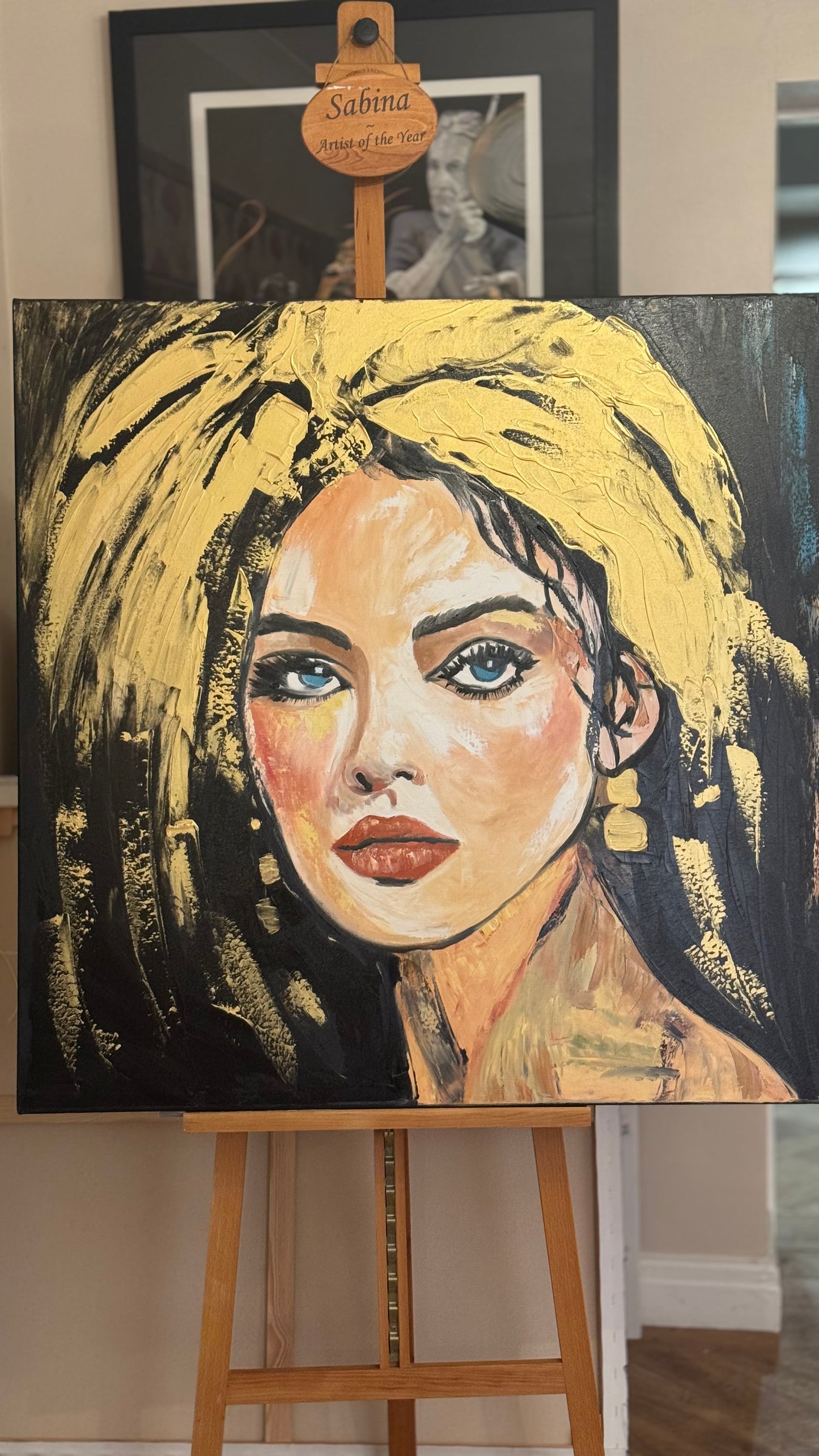 Richter Style Abstract Original Oil Painting On 100 x 100cm canvas Alchemy of Beauty  woman portrait