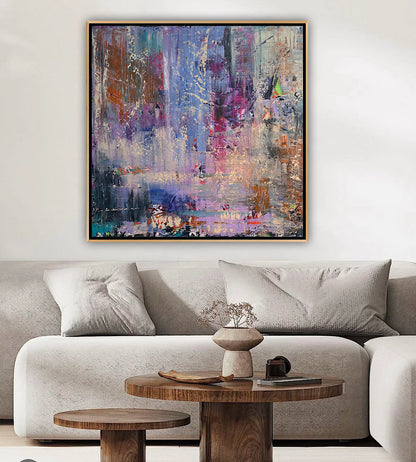 Contemporary Style Abstract Original Oil Painting on 90x90cm Canvas Palimpsest