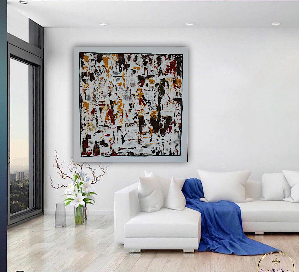 Oka style textured Original modern Abstract Oil Painting On Canvas 80 x 80cm ‘Unfinished Story’
