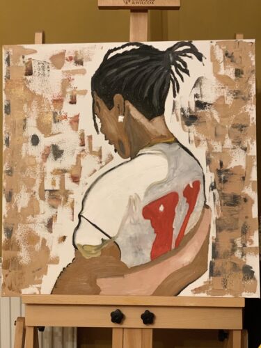 Asap Rocky Abstract Original Oil Painting On Canvas 60 X60cm Pop Art Portrait music