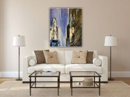 Richter Abstract Original Oil Painting On Canvas 50X60cm New York Cityscape Oka