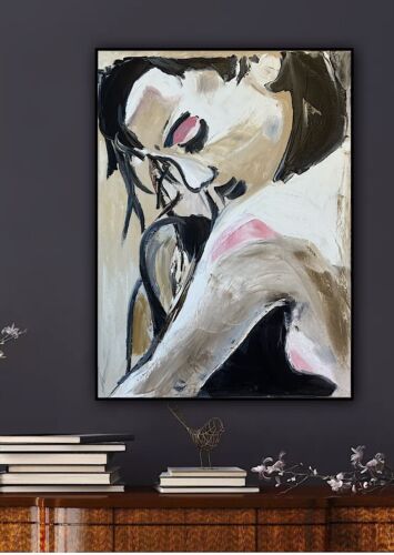 Renour style Original Abstract Oil Painting On Canvas 45x61cm Nude Theme Thought