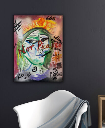 Abstract Oil Painting On 1.8cm Canvas 45x60cm Graffiti Art ‘Woman Love’