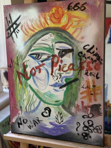 Abstract Oil Painting On 1.8cm Canvas 45x60cm Graffiti Art ‘Woman Love’