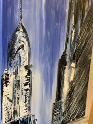 Richter Abstract Original Oil Painting On Canvas 50X60cm New York Cityscape Oka