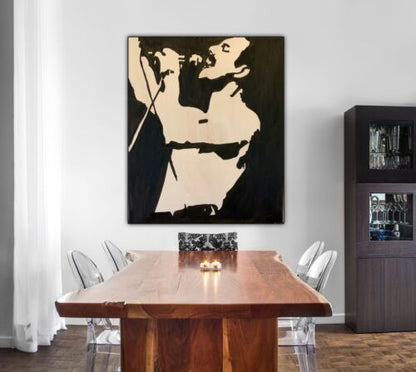 Abstract Original Oil Painting On Canvas 60X 50 Cm  Large  Freddie MercUry Queen