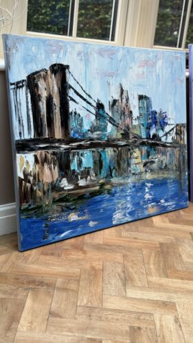 Kandinsky Stl Original Abstract Oil Painting On Canvas 100x80cm Brooklyn Bridge city