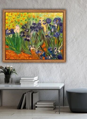 Van Gogh Impressionist Oil Painting On Linen Canvas 60x50cm ‘Field With Irises’ study