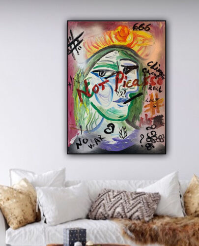 Abstract Oil Painting On 1.8cm Canvas 45x60cm Graffiti Art ‘Woman Love’