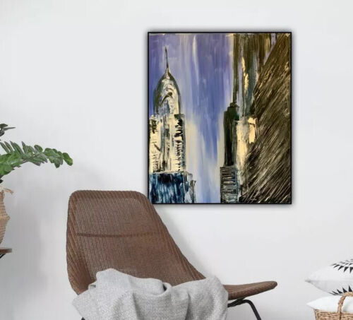 Richter Abstract Original Oil Painting On Canvas 50X60cm New York Cityscape Oka