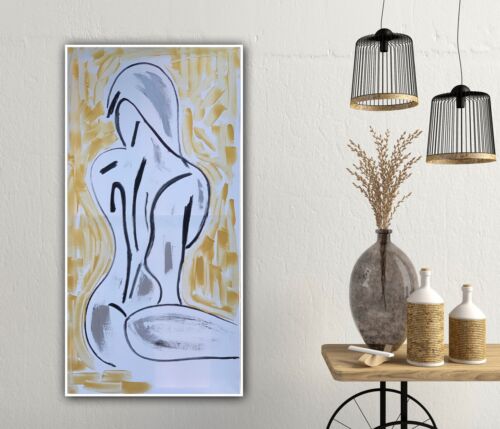 nude Woman Original Abstract Oil Painting On Canvas 60x120cm Naked Attraction nude