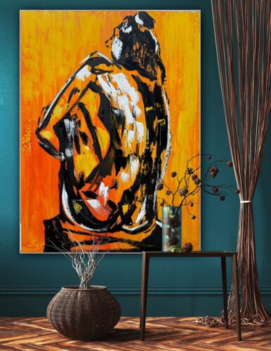 Large Abstract Original Oil Painting On 100x80cm canvas Thinking Of You Nude