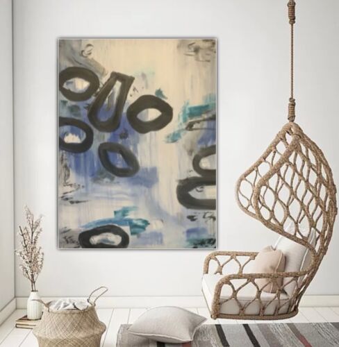 Large Original Bo Concept Style Oil Painting On Canvas Size 60X80 Cm Blue Shadow