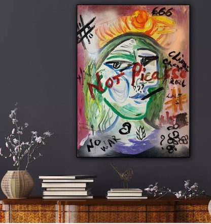 Abstract Oil Painting On 1.8cm Canvas 45x60cm Graffiti Art ‘Woman Love’