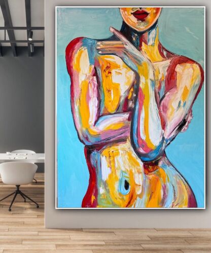 Large Abstract Original Oil Painting On 120x91cm canvas Show time Nude theme