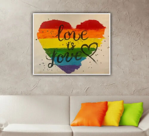 Richter Style Oil Painting On Canvas 50x40cm LGBT Pride Month Love Is Love