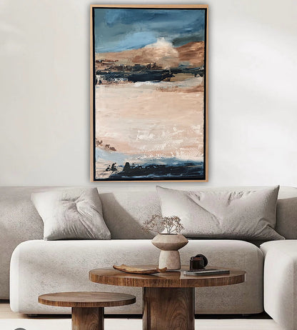 Framed Original Abstract contemporary Oil Painting On Canvas 83x56cm Amalfi Coast Oka