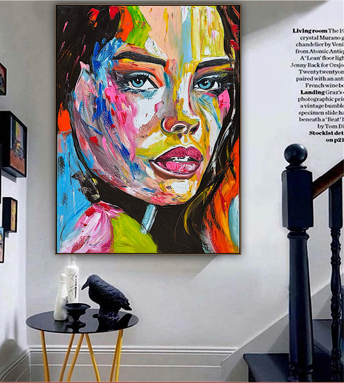 Contemporary Abstract Original Oil Painting On 100 x 80cm Canvas Chromatic Gaze woman portrait