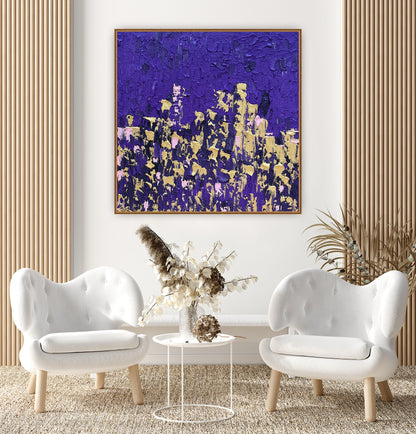 Oka Contemporary Abstract Original Oil Painting on  80x80cm canvas ‘London after Dark’ textured